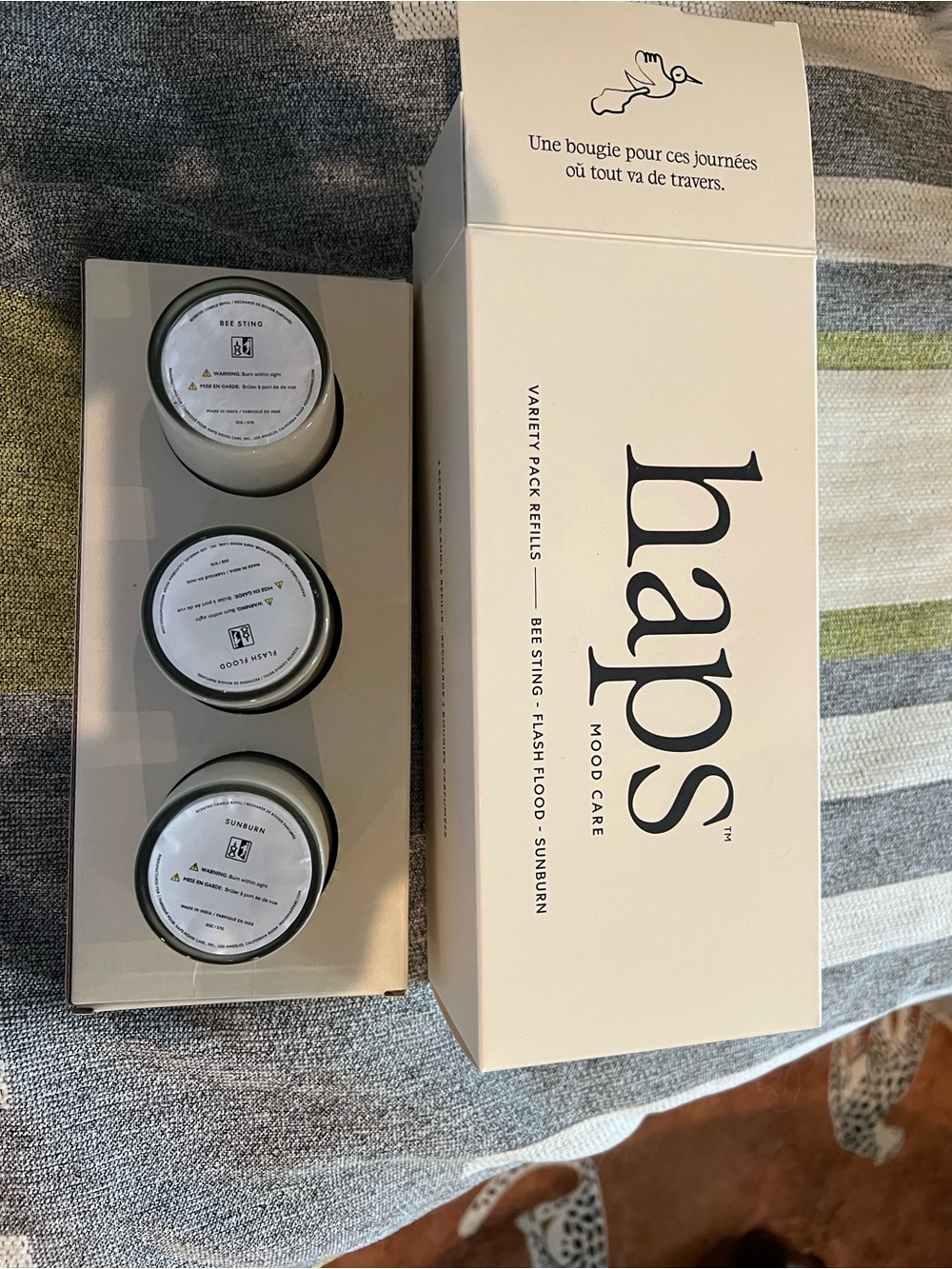 Haps Mood Care Variety Pack Candle Refills — Cream & Black